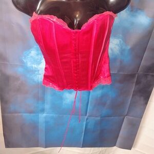 bebe Vibrant Pink Lace-Up Corset